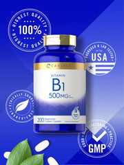 Close-up of Carlyle Vitamin B1 500mg caplets