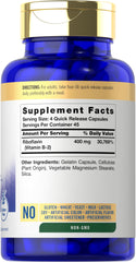 Front view of Carlyle Vitamin B-2 400mg bottle with 180-count label