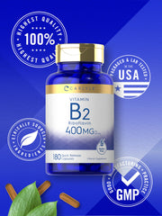 Vitamin B2 Riboflavin 400 mg supplement by Carlyle Laboratories