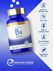 Vegetarian formula Carlyle Vitamin B6 25 mg tablets