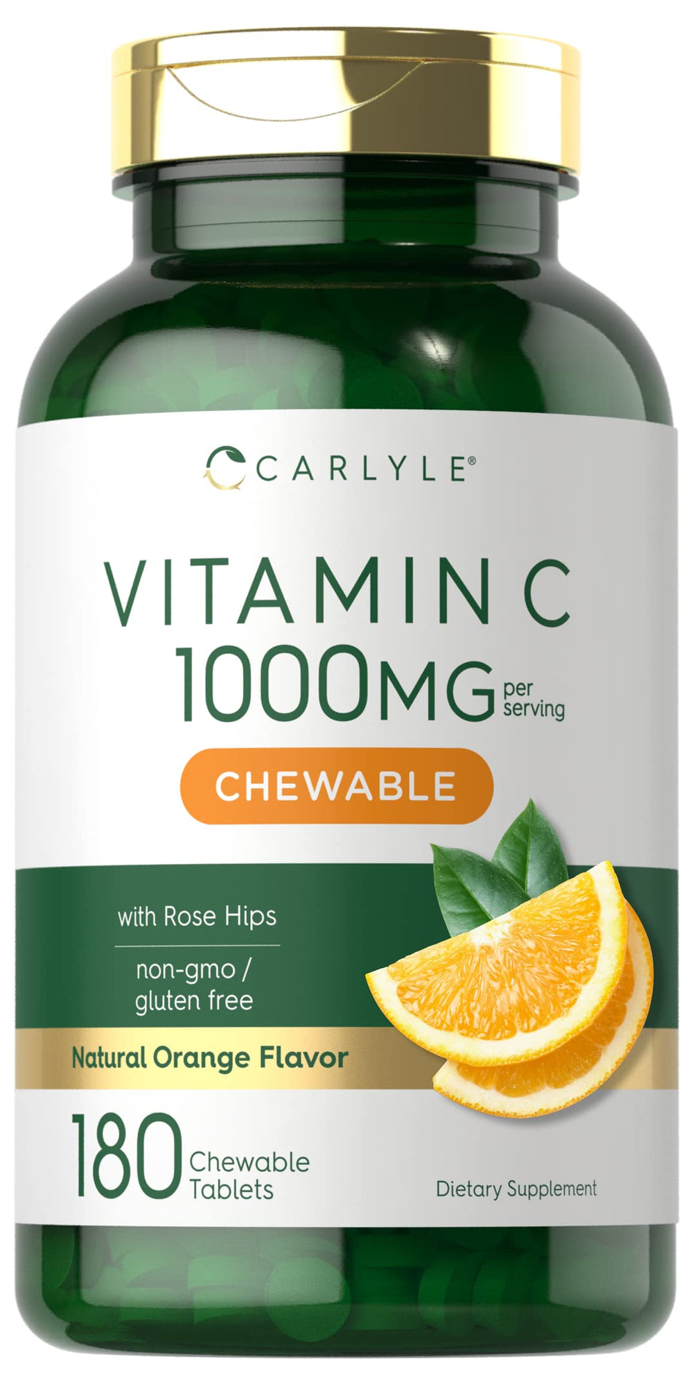 Carlyle Vitamin C Chewables bottle label showing 1000 mg per serving