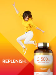 Nutrition facts panel of Carlyle Vitamin C 500mg