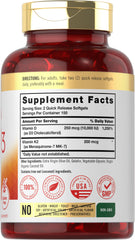 Close-up of Vitamin K2 MK-7 and D3 softgels
