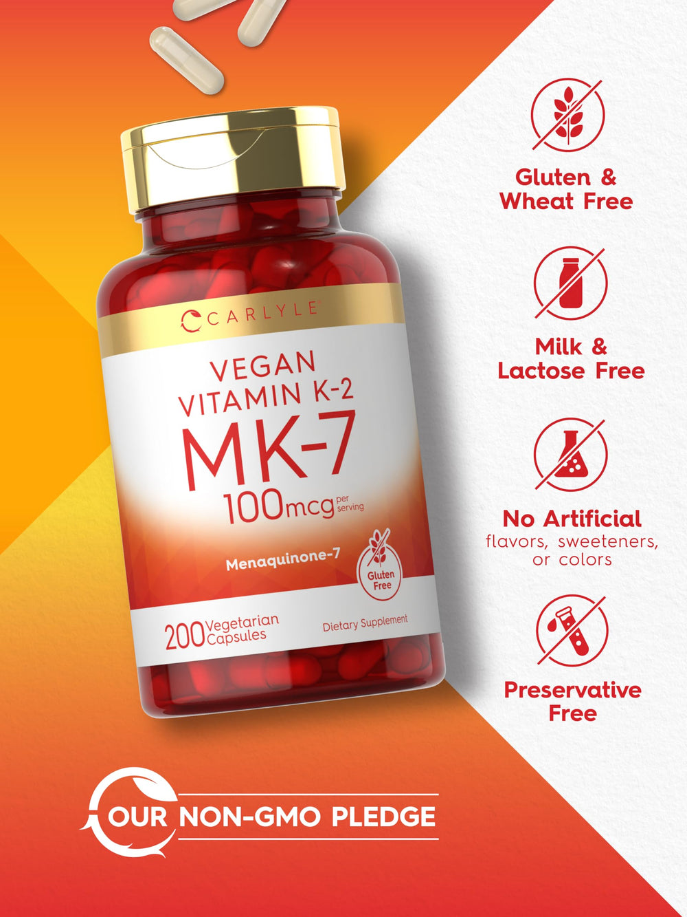Carlyle Vitamin K2 MK-7 bottle with seal
