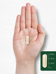 Capsules and bottle on a white background