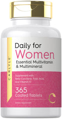 Carlyle Women's Daily Multivitamin bottle – 365 tablets