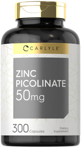 Carlyle Zinc Picolinate 50mg bottle label and capsule