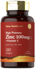 Carlyle Zinc 100mg with Vitamin C bottle front view