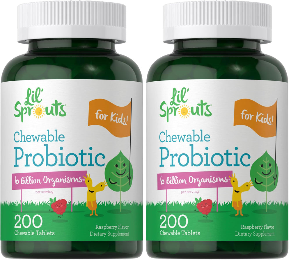 Front view of Carlyle Probiotics for Kids Chewables Raspberry bottle