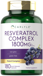 Carlyle Resveratrol 1800mg bottle label