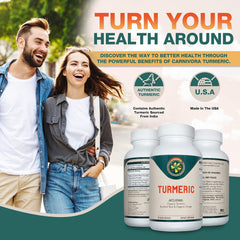 Carnivora Turmeric bottle on white background