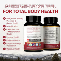 Carnivore diet benefits graphic for grass-fed beef organ capsules