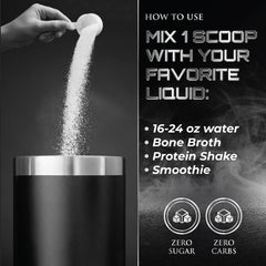 Serving scoop with powder and glass of water