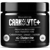 CARNOLYTE+ Carnivore Electrolyte Powder jar with label and scoop