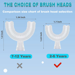 U-Type brush head close-up showing silicone bristles