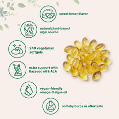 Carrageenan-free omega-3 softgels label graphic.