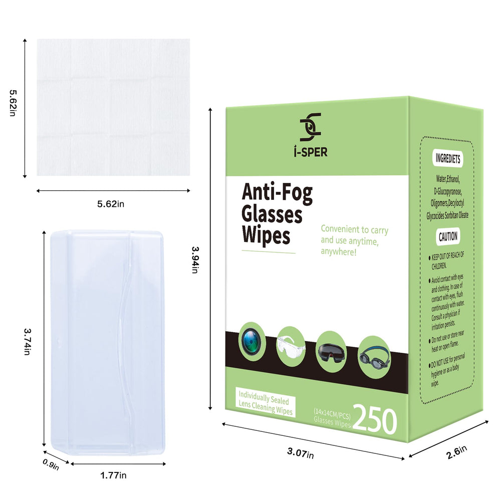 Carrying box for anti-fog lens wipes