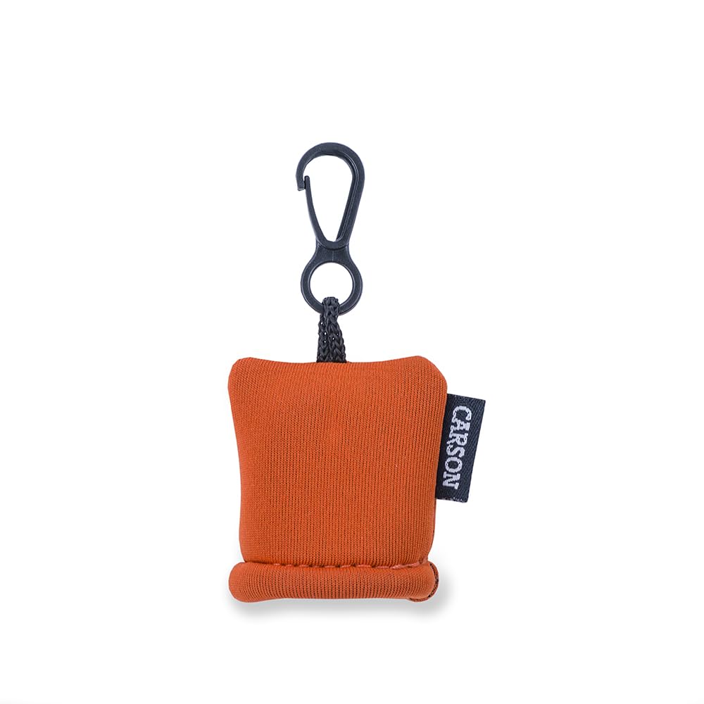 Orange Stuff-It neoprene pouch with the cloth visible