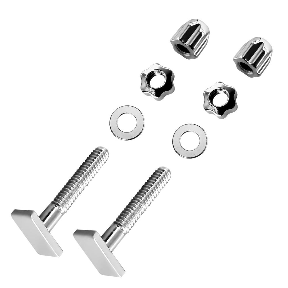 Contents: 2 pairs screws, 2 pairs nuts, 2 gaskets (silver kit)