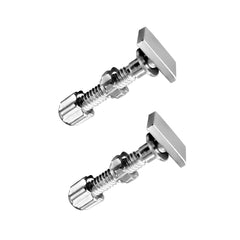 Carti rectangular frame screws set in silver, small square head (4.2mm x 2.3mm)