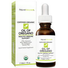 Close-up of oregano oil ingredients thymol and carvacrol