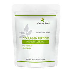 Casa de Sante Low FODMAP Certified Collagen Peptides bottle and powder