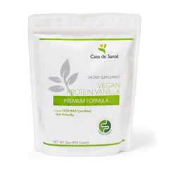 Casa de Sante low FODMAP vanilla protein tub for gut-friendly shakes