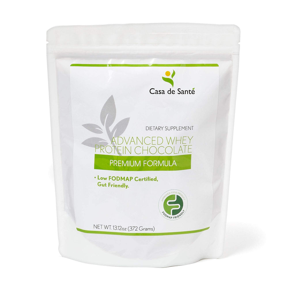 Casa de Sante low FODMAP protein powder scoop for gut-friendly shakes.