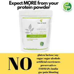 Casa de Sante plant-based nutrition info panel highlights options