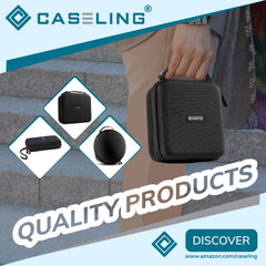 Back view of Caseling travel case highlighting dustproof design