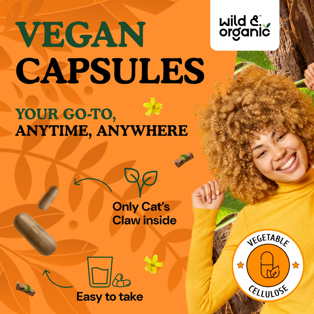 Cat's Claw capsules with plant-based coating