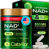 Cata-Kor Liposomal NAD+ with Resveratrol bottle – front view