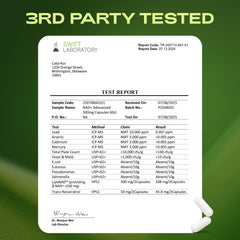 Third-party testing seal indicating USA laboratory standards