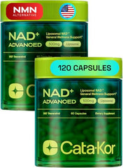 Cata-Kor liposomal NAD bottle for easy daily capsule intake