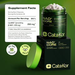 Cata-Kor NAD Core ingredients overview
