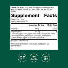 Cataplex B12 bottle label close-up