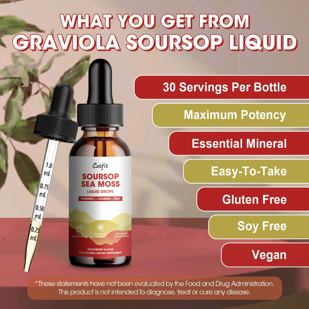 Catfit strawberry-flavored Soursop Graviola liquid drops