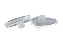 Close-up showing Caulo clear silicone nose pads with Oakley compatibility.