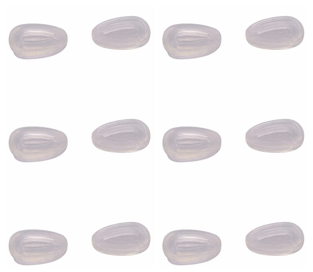 Caulo Silicon Rubber Airbag Push On Nose Pads for Oakley Glasses Sunglasses - Clear (6 Pairs)