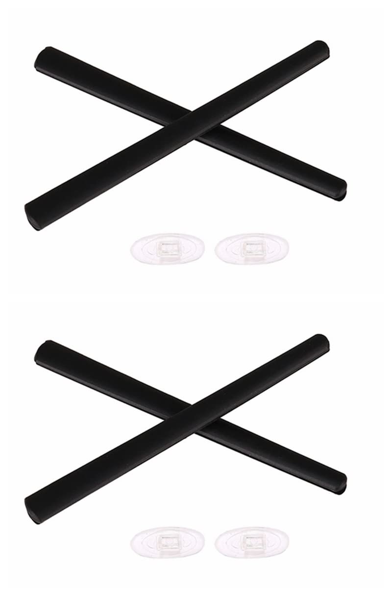 Caulo replacement kit for Oakley frames with temple ear socks and nose pads in Black with clear nose pads; compatible with OX5038, OX5051, OX5079; includes 2 sets