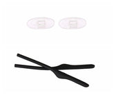 Caulo replacement kit for Oakley Keel Blade OX3125/OX5089 — black temple socks and clear nose pads (1 set)