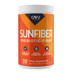 CAVU Sunfiber packaging displayed on kitchen counter