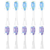 Cavzru 10-pack replacement toothbrush heads for Philips Sonicare (Purple and Blue) - product view 1