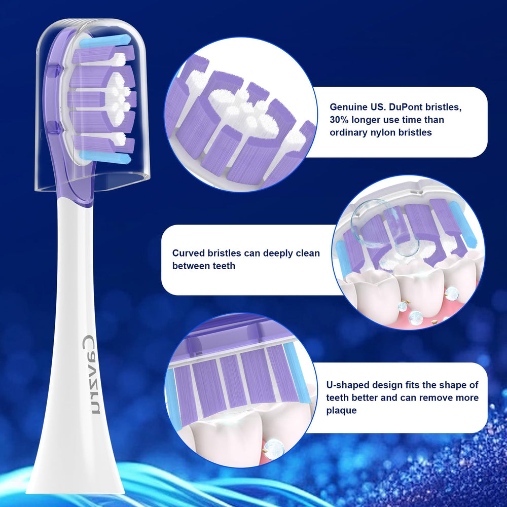 Six individually packaged Cavzru heads with hygienic covers for travel