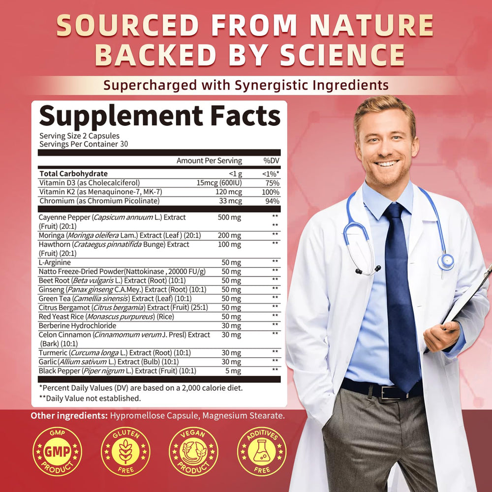 Label showing D3K2 and nutrient information