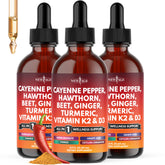 Cayenne Pepper Liquid Drops bottle with Hawthorn Berry and Panax Ginseng, 6oz