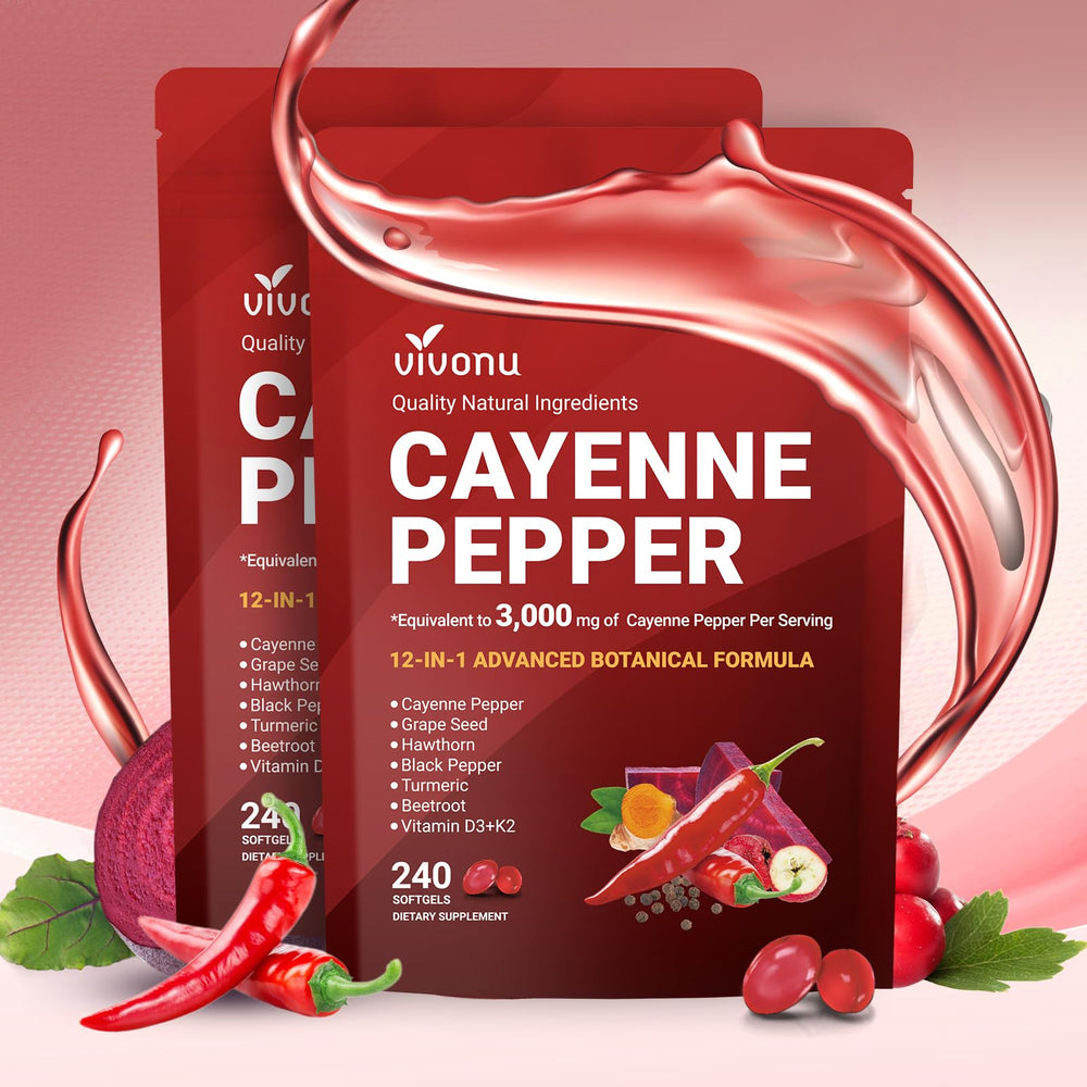 Cayenne Pepper Softgels bottle front view with label