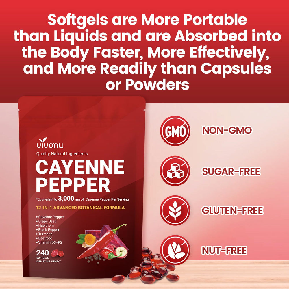 Illustration of improved circulation and heart health from Cayenne Pepper Softgels