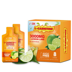 CDE L-Carnitine Liquid 3000mg pack pour for pre-workout energy support.