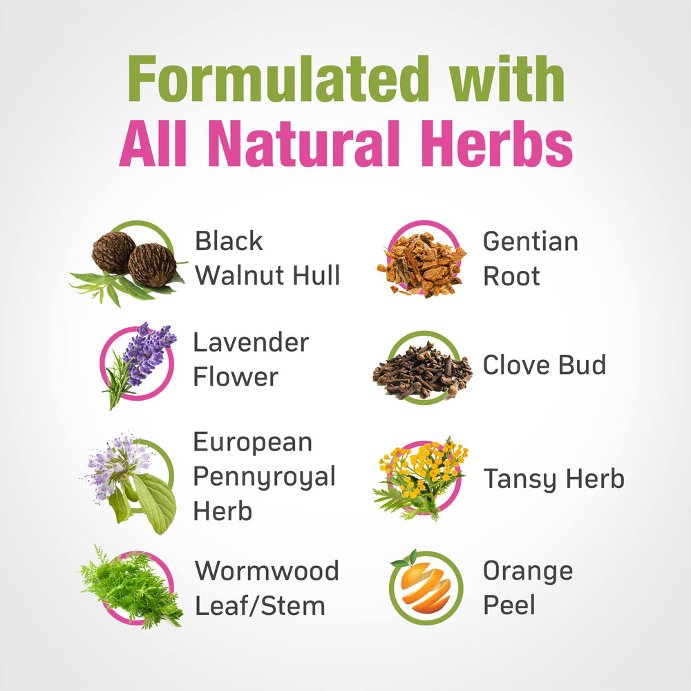 Cedar Bear Naturales herbal blend with black walnut and orange peel for digestion.